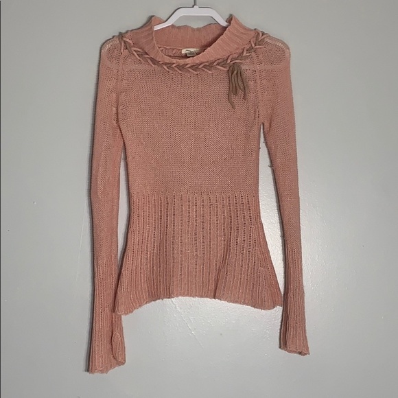 Anthropologie Sleeping On Snow Wool Blend pink Sweater women’s medium - Picture 1 of 8